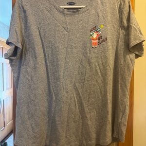Old Navy Gray Santa Graphic Tee